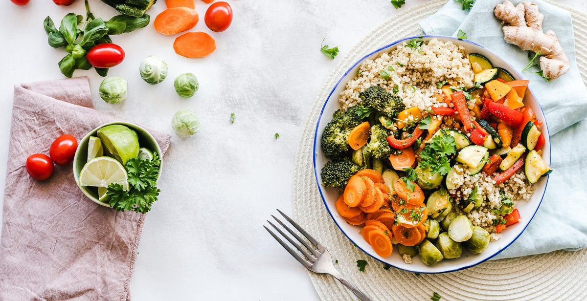 blanched vegetables on a plate