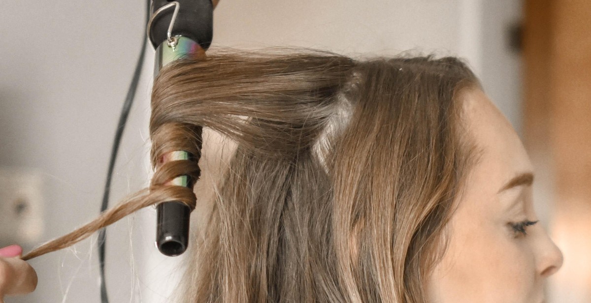 curling hair with curling iron