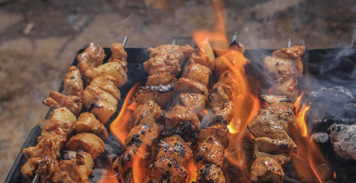 grilling vegetable kebab