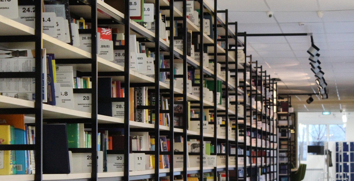 organized bookshelf