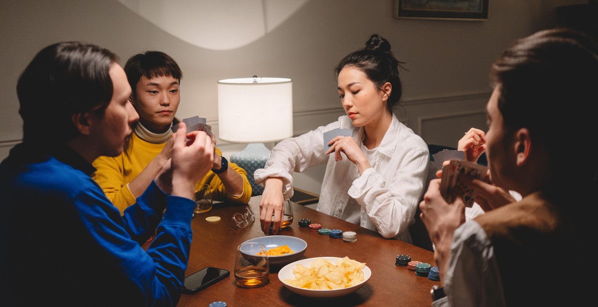 poker chips and calculator