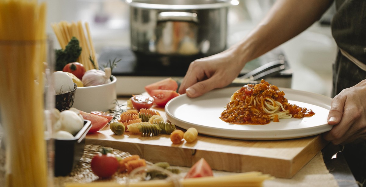 preparing homemade pasta sauce