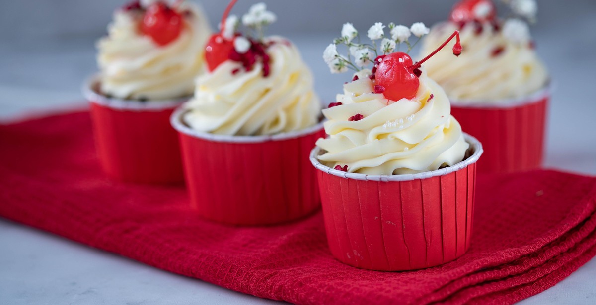 red velvet cupcake baking