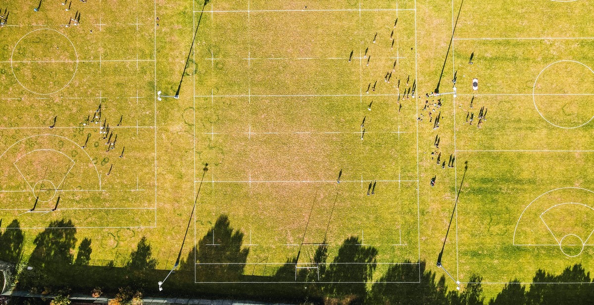 rugby field with markings