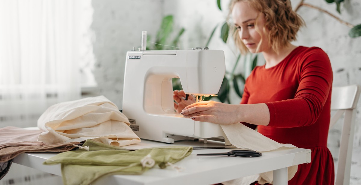 sewing machine and fabric