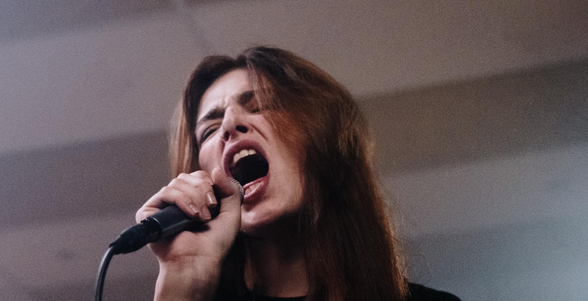 singer performing with proper technique