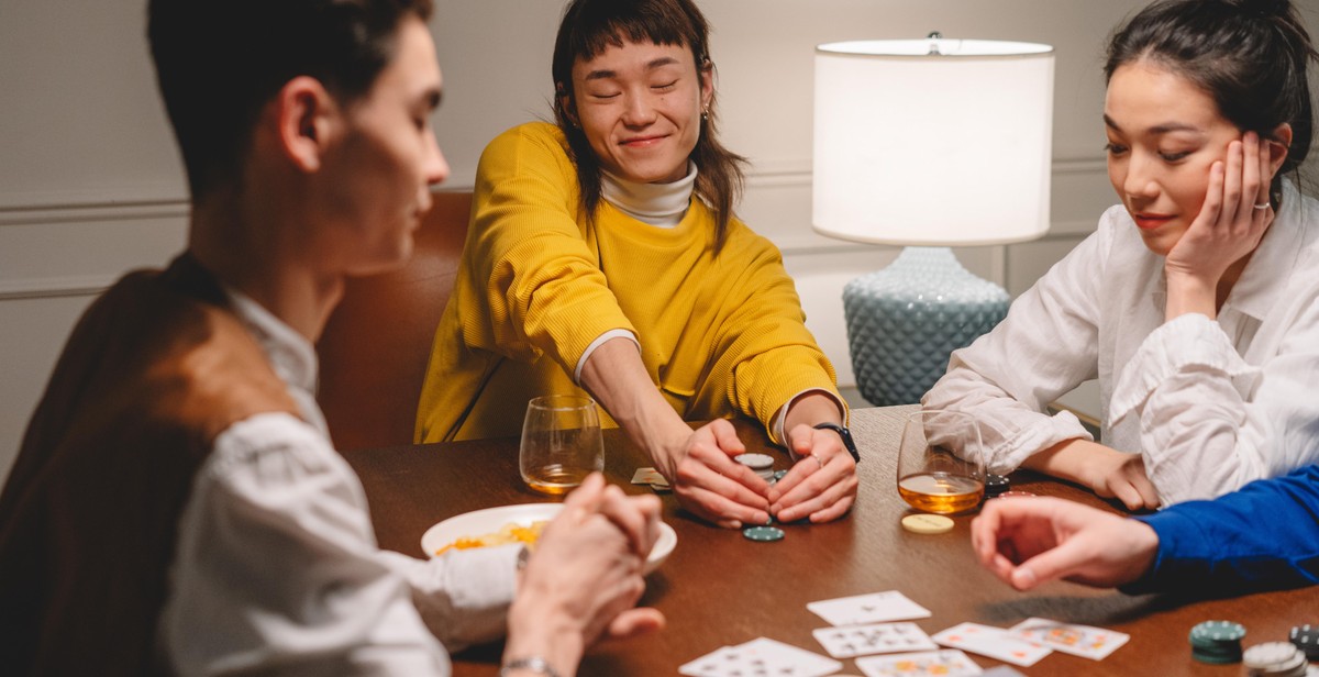 Texas Hold'em Poker players at a table