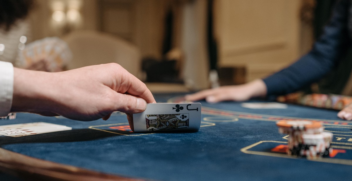 Texas Hold'em Poker table with chips