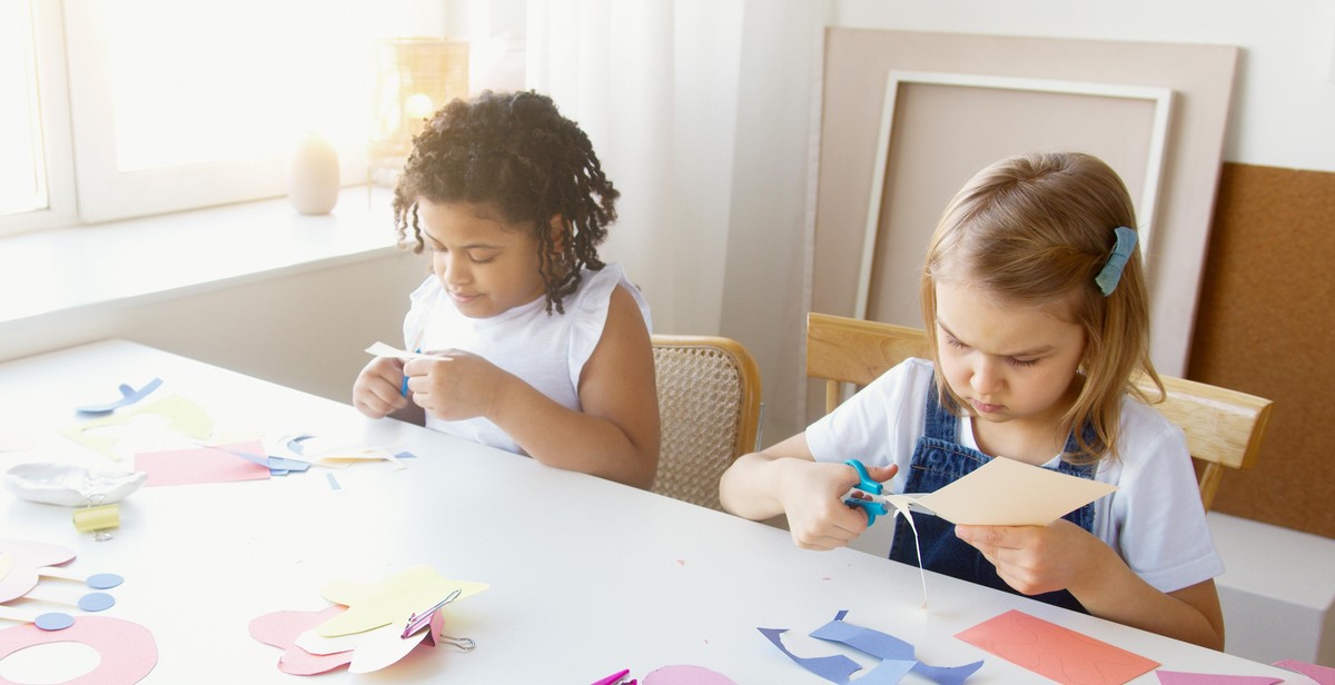 child drawing or playing