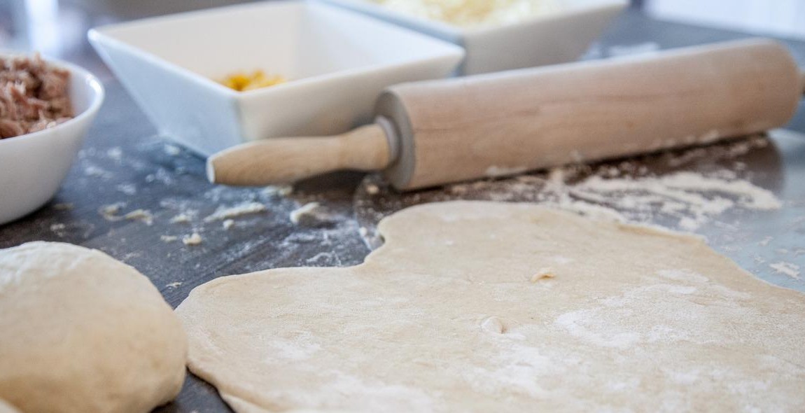 rolling and cutting pasta dough