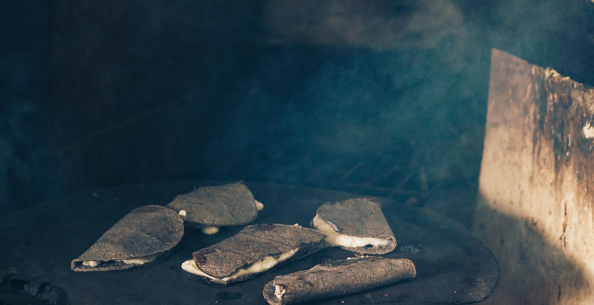 smoked cheese on a grill